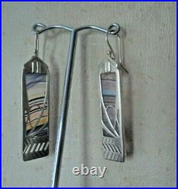 Scottish Sterling Silver Art Deco Earrings Pat Cheney & John Ditchfield Glass