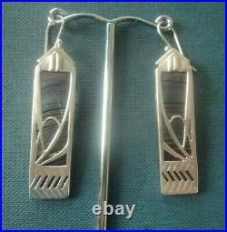 Scottish Sterling Silver Art Deco Earrings Pat Cheney & John Ditchfield Glass