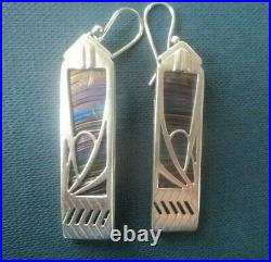 Scottish Sterling Silver Art Deco Earrings Pat Cheney & John Ditchfield Glass