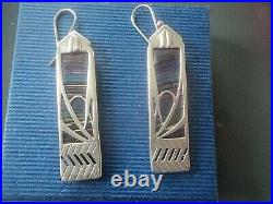 Scottish Sterling Silver Art Deco Earrings Pat Cheney & John Ditchfield Glass