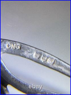 Scottish Sterling Silver & Banded Agate Pendant H/M Edinburgh 1975 Ola Gorge