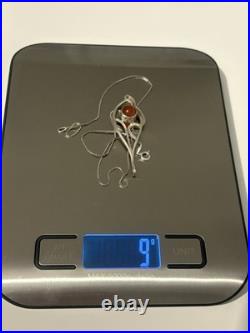 Scottish Sterling Silver & Banded Agate Pendant H/M Edinburgh 1975 Ola Gorge