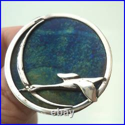 Scottish Sterling Silver Brooch Pat Cheney John Ditchfield Glass Flying Geese