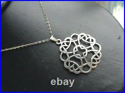 Scottish Sterling Silver Celtc Pendant + 19 Chain h/m 1984 Ortak of Orkney