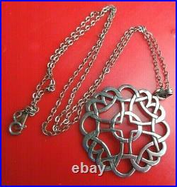 Scottish Sterling Silver Celtc Pendant + 19 Chain h/m 1984 Ortak of Orkney