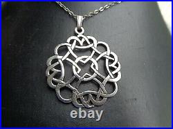 Scottish Sterling Silver Celtc Pendant + 19 Chain h/m 1984 Ortak of Orkney