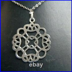 Scottish Sterling Silver Celtc Pendant + 19 Chain h/m 1984 Ortak of Orkney