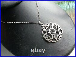 Scottish Sterling Silver Celtc Pendant + 19 Chain h/m 1984 Ortak of Orkney