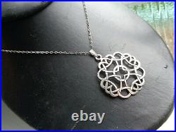 Scottish Sterling Silver Celtc Pendant + 19 Chain h/m 1984 Ortak of Orkney