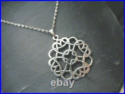 Scottish Sterling Silver Celtc Pendant + 19 Chain h/m 1984 Ortak of Orkney