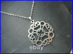 Scottish Sterling Silver Celtc Pendant + 19 Chain h/m 1984 Ortak of Orkney