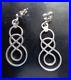 Scottish Sterling Silver Celtic Drop Pierced Earrings Ola Gorie of Orkney