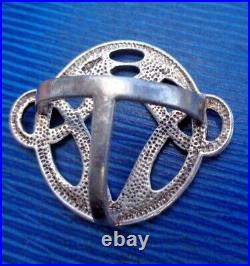 Scottish Sterling Silver Celtic SCARF Clip or Brooch Ortak Orkney c. 1980s Edin