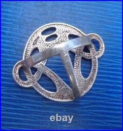 Scottish Sterling Silver Celtic SCARF Clip or Brooch Ortak Orkney c. 1980s Edin