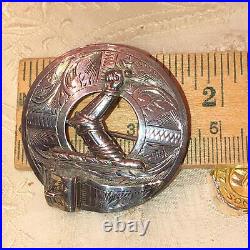 Scottish Sterling Silver Clan Armstrong Cameron Armor Brooch Handmade