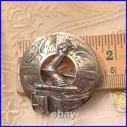 Scottish Sterling Silver Clan Armstrong Cameron Armor Brooch Handmade
