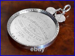 Scottish Sterling Silver Cycling Medallion Antique Victorian