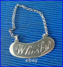 Scottish Sterling Silver Decanter Whisky Noggin Label h/m1978 Edinburgh Scotland