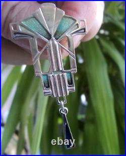 Scottish Sterling Silver Enamel Art Deco Brooch Pat Cheney 1980s choice of 2