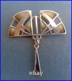 Scottish Sterling Silver & Enamel Art Deco Brooch Pat Cheney 1980s choice of 2