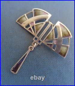 Scottish Sterling Silver & Enamel Art Deco Brooch Pat Cheney 1980s choice of 2
