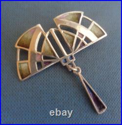 Scottish Sterling Silver & Enamel Art Deco Brooch Pat Cheney 1980s choice of 2