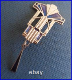 Scottish Sterling Silver Enamel Art Deco Brooch Pat Cheney 1980s choice of 2