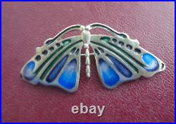 Scottish Sterling Silver & Enamel Butterfly Brooch & Pendant Pat Cheney 1980s