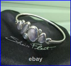 Scottish Sterling Silver & Enamel SHORELINE PEBBLE Bracelet Bangle Sheila Fleet