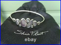 Scottish Sterling Silver & Enamel SHORELINE PEBBLE Bracelet Bangle Sheila Fleet