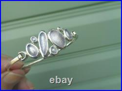 Scottish Sterling Silver & Enamel SHORELINE PEBBLE Bracelet Bangle Sheila Fleet