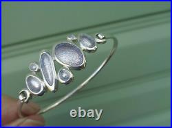 Scottish Sterling Silver & Enamel SHORELINE PEBBLE Bracelet Bangle Sheila Fleet