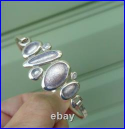 Scottish Sterling Silver & Enamel SHORELINE PEBBLE Bracelet Bangle Sheila Fleet