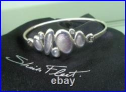 Scottish Sterling Silver & Enamel SHORELINE PEBBLE Bracelet Bangle Sheila Fleet