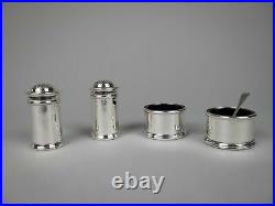 Scottish Sterling Silver Four Piece Cruet Set by James Weir, Glasgow, 1924