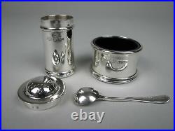 Scottish Sterling Silver Four Piece Cruet Set by James Weir, Glasgow, 1924