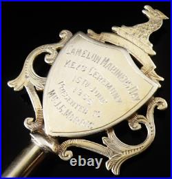 Scottish Sterling Silver Gilt Presentation Key, Camelon Mariners Day, HM 1908