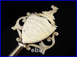 Scottish Sterling Silver Gilt Presentation Key, Camelon Mariners Day, HM 1908