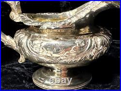 Scottish Sterling Silver & Goldwash Jug 1829 Repousse Decor 10.5 Ozs L. Urquhart