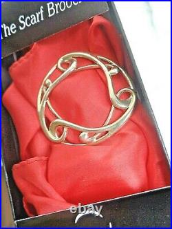 Scottish Sterling Silver Mackintosh SCARF Brooch + Box Ola Gorie 1994 Edinburgh