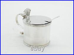 Scottish Sterling Silver Mustard Pot Antique 1929 Edinburgh Art Deco