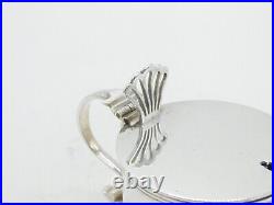 Scottish Sterling Silver Mustard Pot Antique 1929 Edinburgh Art Deco