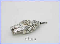 Scottish Sterling Silver Novelty Carpenter Baby Rattle Bell Antique 1929 Glasgow