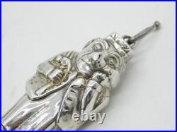 Scottish Sterling Silver Novelty Carpenter Baby Rattle Bell Antique 1929 Glasgow
