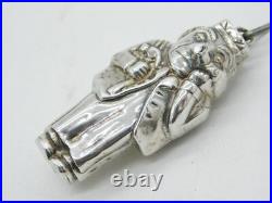 Scottish Sterling Silver Novelty Carpenter Baby Rattle Bell Antique 1929 Glasgow