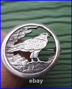 Scottish Sterling Silver OSPREY Brooch Malcolm Gray of Ortak h/m 1987 Orkney