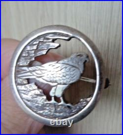 Scottish Sterling Silver OSPREY Brooch Malcolm Gray of Ortak h/m 1987 Orkney