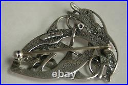 Scottish Sterling Silver Ola Gorie Orkney Zoomorphic Coppergate Brooch 1997