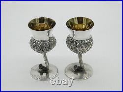 Scottish Sterling Silver Pair of Thistle Whisky Shot Tot Goblets Vintage 2007