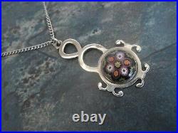 Scottish Sterling Silver Pendant + Chain Caithness Glass h/m 1971 Edinburgh